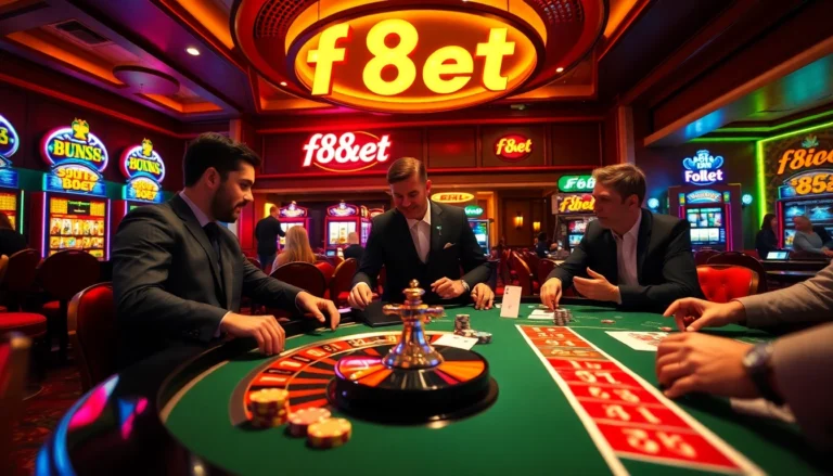 Engage in thrilling gameplay at f88 bet’s vibrant casino featuring spinning roulette and poker excitement.