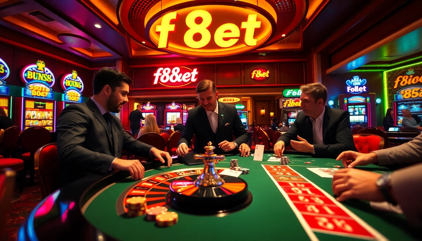 Engage in thrilling gameplay at f88 bet’s vibrant casino featuring spinning roulette and poker excitement.